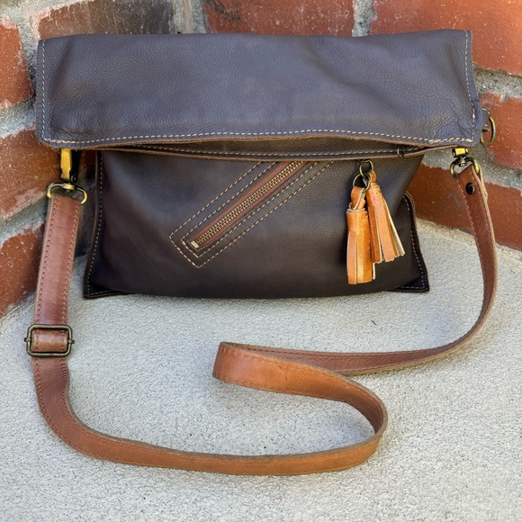 Percibal Artisian Leather Crossbody Fold-over bag | Etsy $155 - Picture 3 of 12